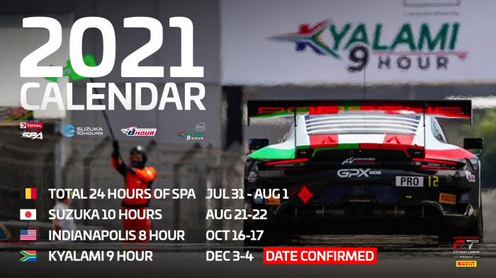 2021 Kyalami 9 Hour confirmed for December 3-4