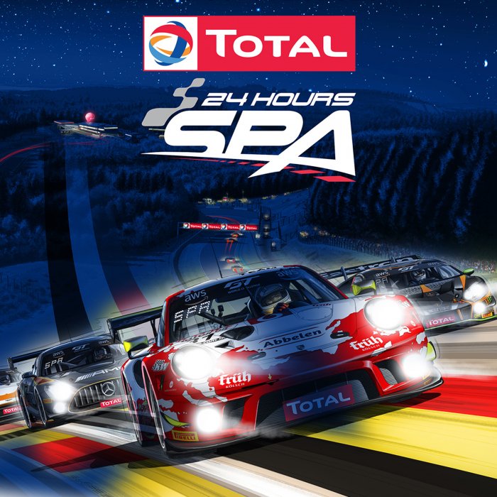 Total 24 Hours of Spa marks 100-day countdown with dazzling night racing poster
