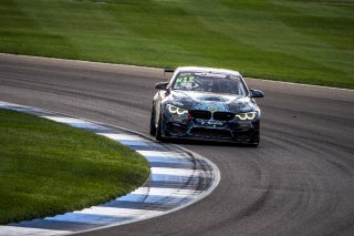 #438 BMW M4 GT4 of Samantha Tan, Jon Miller, and Nick Wittmer, ST Racing, GT4, SRO, Indianapolis Motor Speedway, Indianapolis, IN, September 2020.
 | Brian Cleary/SRO