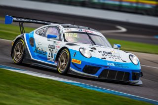 #20 Porsche 911 GT3 R of Fred Poordad, Max Root and Jan Heylen, Wright Motorsports/Robert Viglione, GT3 Silver CupIN, Indianapolis, Indianapolis Motor Speedway, SRO, September 2020.
 | Fabian Lagunas/SRO