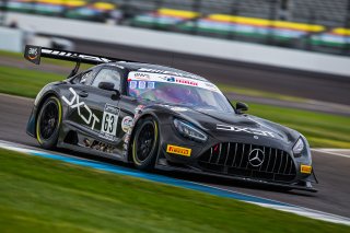 #63 Mercedes AMG GT3 of David Askew, Ryan Dalziel, and Ben Keating, DXDT Racing, GT3 Pro-Am, IN, Indianapolis, Indianapolis Motor Speedway, SRO, September 2020.
 | Fabian Lagunas/SRO