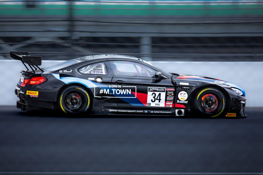 #34 BMW M6 GT3 of Nicky Catsburg, Connor De Phillippi, and Augusto Farfus, Walkenhorst Motorsport, GT3 Overall, SRO, Indianapolis Motor Speedway, Indianapolis, IN, September 2020.
