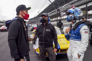 #6 Ferrari 488 GT3 of Trevor Baek, Jeff Westphal and Ryan Briscoe, Vital Speed, GT3 Overall, SRO, Indianapolis Motor Speedway, Indianapolis, IN, September 2020.
 | Brian Cleary/SRO