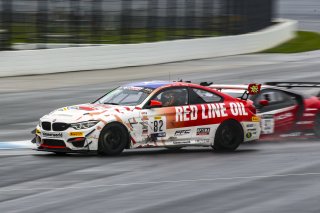 #82 BMW M4 GT4 of James Clay, Chandler Hull, and Bill Auberlen, Bimmerworld, GT4, SRO, Indianapolis Motor Speedway, Indianapolis, IN, September 2020.
 | Brian Cleary/SRO