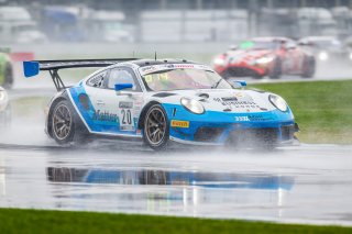 #20 Porsche 911 GT3 R of Fred Poordad, Max Root and Jan Heylen, Wright Motorsports/Robert Viglione, GT3 Silver CupIN, Indianapolis, Indianapolis Motor Speedway, SRO, September 2020.
 | Fabian Lagunas/SRO