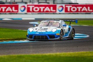 #20 Porsche 911 GT3 R of Fred Poordad, Max Root and Jan Heylen, Wright Motorsports/Robert Viglione, GT3 Silver CupIN, Indianapolis, Indianapolis Motor Speedway, SRO, September 2020.
 | Fabian Lagunas/SRO