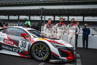 #30 Acura-Honda NSX GT3 Evo of Mario Farnbacher, Dane Cameron, and Renger van der Zande, Team Honda Racing, GT3 Overall, SRO, Indianapolis Motor Speedway, Indianapolis, IN, September 2020.
 | Regis Lefebure/SRO                                       