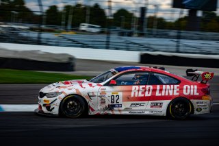 #82 BMW M4 GT4 of James Clay, Chandler Hull, and Bill Auberlen, Bimmerworld, GT4, SRO, Indianapolis Motor Speedway, Indianapolis, IN, September 2020.
 | Regis Lefebure/SRO                                       