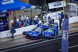 #8 Audi R8 LMS GT4 of Elias Sabo, James Sofornas, and Andy Lee, GMG Racing, GT4, SRO, Indianapolis Motor Speedway, Indianapolis, IN, September 2020.
 | Regis Lefebure/SRO                                       
