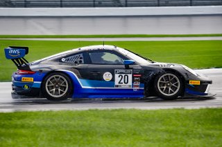 #20 Porsche GT3-R (991.ii) of Fred Poordad, Jan Heylen, and Max Root, Wright Motorsports, Intercontinental GT Challenge, GT3 Silver Cup\SRO, Indianapolis Motor Speedway, Indianapolis, IN, USA, October 2021
 | Brian Cleary/SRO
