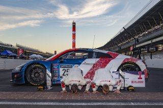 #25 Audi R8 LMS GT3 of Christopher Haase, Markus Winkelhock and Patric Niederhauser, Audi Sport Team Sainteloc, Intercontinental GT Challenge, GT3 Overall\SRO, Indianapolis Motor Speedway, Indianapolis, IN, USA, October 2021
 | SRO Motorsports Group