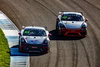 #7 Porsche 718 Cayman GT4 CS MR of Sam Owen, Sean Gibbons and Pippa Mann, NolaSport with OGH, Intercontinental GT Challenge, GT4\SRO, Indianapolis Motor Speedway, Indianapolis, IN, USA, October 2021
 | Sarah Weeks/SRO             