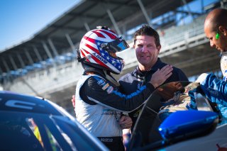 Andrew Davis and Trent Hindman, GMG Racing, GT4\, IN, Indianapolis, Indianapolis Motor Speedway, Intercontinental GT Challenge, October 2021#2 Aston Martin Vantage GT4 of Jason Bell, SRO, USA
 | Fabian Lagunas/SRO