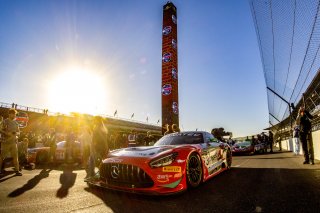 #63 Mercedes-AMG GT3 of David Askew, Ryan Dalziel and Scott Smithson, DXDT Racing, Intercontinental GT Challenge, GT3 Pro Am\SRO, Indianapolis Motor Speedway, Indianapolis, IN, USA, October 2021
 | Brian Cleary/SRO
