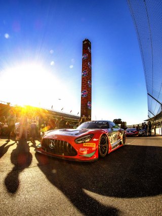 #63 Mercedes-AMG GT3 of David Askew, Ryan Dalziel and Scott Smithson, DXDT Racing, Intercontinental GT Challenge, GT3 Pro Am\SRO, Indianapolis Motor Speedway, Indianapolis, IN, USA, October 2021
 | Brian Cleary/SRO