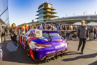#19 Mercedes-AMG GT3 of Erin Vogel, Thomas Merrill, and Michael Cooper, DXDT Racing, Intercontinental GT Challenge, GT3 Pro-Am\SRO, Indianapolis Motor Speedway, Indianapolis, IN, USA, October 2021
 | Brian Cleary/SRO