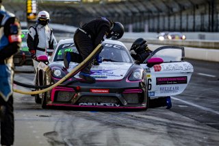 #66 Porsche 718 Cayman GT4 CLUBSPORT MR of Derek DeBoer and Spencer Pumpelly, TRG-The Racers Group, Pro-Am, Pirelli GT4 America, SRO, Indianapolis Motor Speedway, Indianapolis, IN, USA, October 2021
 | Brian Cleary/SRO