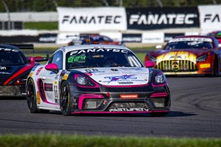 #66 Porsche 718 Cayman GT4 CLUBSPORT MR of Derek DeBoer and Spencer Pumpelly, TRG-The Racers Group, Pro-Am, Pirelli GT4 America, SRO, Indianapolis Motor Speedway, Indianapolis, IN, USA, October 2021
 | Brian Cleary/SRO