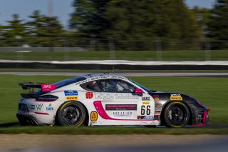 #66 Porsche 718 Cayman GT4 CLUBSPORT MR of Derek DeBoer and Spencer Pumpelly, TRG-The Racers Group, Pro-Am, Pirelli GT4 America, SRO, Indianapolis Motor Speedway, Indianapolis, IN, USA, October 2021
 | Brian Cleary/SRO