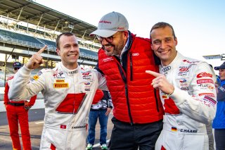 #25 Audi R8 LMS GT3 of Christopher Haase, Markus Winkelhock and Patric Niederhauser, Audi Sport Team Sainteloc, Intercontinental GT Challenge, GT3 Overall\SRO, Indianapolis Motor Speedway, Indianapolis, IN, USA, October 2021
 | Brian Cleary/SRO