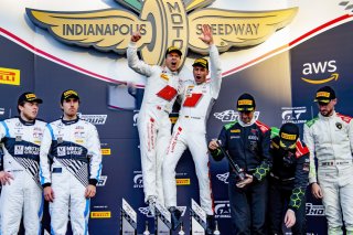 #25 Audi R8 LMS GT3 of Christopher Haase, Markus Winkelhock and Patric Niederhauser, Audi Sport Team Sainteloc, Intercontinental GT Challenge, GT3 Overall\SRO, Indianapolis Motor Speedway, Indianapolis, IN, USA, October 2021
 | Brian Cleary/SRO