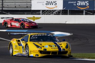 #218 Ferrari 488 GT3 of Jarett Andretti, Jeff Westphal and Ryan Briscoe, Andretti Autosport x Vital Speed, Pro, Indy 8 Hours, Intercontinental GT Challenge, Indianapolis Motor Speedway, Indianapolis, Indiana, Oct 2022.
 | Brian Cleary/SRO
