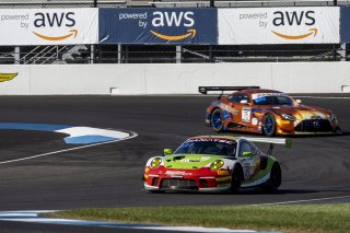 #45 Porsche 911 GT3-R (991.ii) of Charlie Luck, Elia Erhart and Jan Heylen, Wright Motorsports, Pro-Am, Indy 8 Hours, Intercontinental GT Challenge, Indianapolis Motor Speedway, Indianapolis, Indiana, Oct 2022.
 | Brian Cleary/SRO