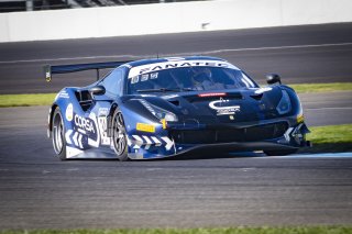 #34 Ferrari 488 GT3 of Cedric Sbirrazzuoli, Daniel Mancinelli and Alessandro Balzan, Conquest Racing, Pro, Indy 8 Hours, Intercontinental GT Challenge, Indianapolis Motor Speedway, Indianapolis, Indiana, Oct 2022.
 | Brian Cleary/SRO