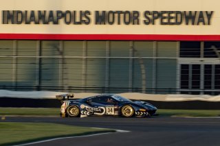 #34 Ferrari 488 GT3 of Cedric Sbirrazzuoli, Daniel Mancinelli and Alessandro Balzan, Conquest Racing, Pro, Indy 8 Hours, Intercontinental GT Challenge, Indianapolis Motor Speedway, Indianapolis, Indiana, Oct 2022.
 | Brian Cleary/SRO