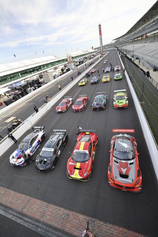 Full Field Photo, Indy 8 Hours, Intercontinental GT Challenge, Indianapolis Motor Speedway, Indianapolis, Indiana, Oct 2022.
 | SRO Motorsports Group