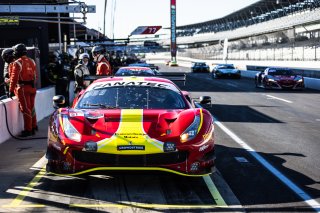 #51 Ferrari 488 GT3 of Pierre Ragues, Davide Rigon and Miguel Molina, AF CORSE - FRANCORCHAMPS, Pro, SRO America, Indianapolis Motor Speedway, Indianapolis, Indiana, Oct 2022.
 | Fabian Lagunas/SRO        