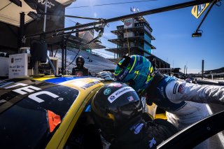 #218 Ferrari 488 GT3 of Jarett Andretti, Jeff Westphal and Ryan Briscoe, Andretti Autosport x Vital Speed, Pro, SRO America, Indianapolis Motor Speedway, Indianapolis, Indiana, Oct 2022.
 | Fabian Lagunas/SRO        