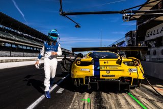 #218 Ferrari 488 GT3 of Jarett Andretti, Jeff Westphal and Ryan Briscoe, Andretti Autosport x Vital Speed, Pro, SRO America, Indianapolis Motor Speedway, Indianapolis, Indiana, Oct 2022.
 | Fabian Lagunas/SRO        