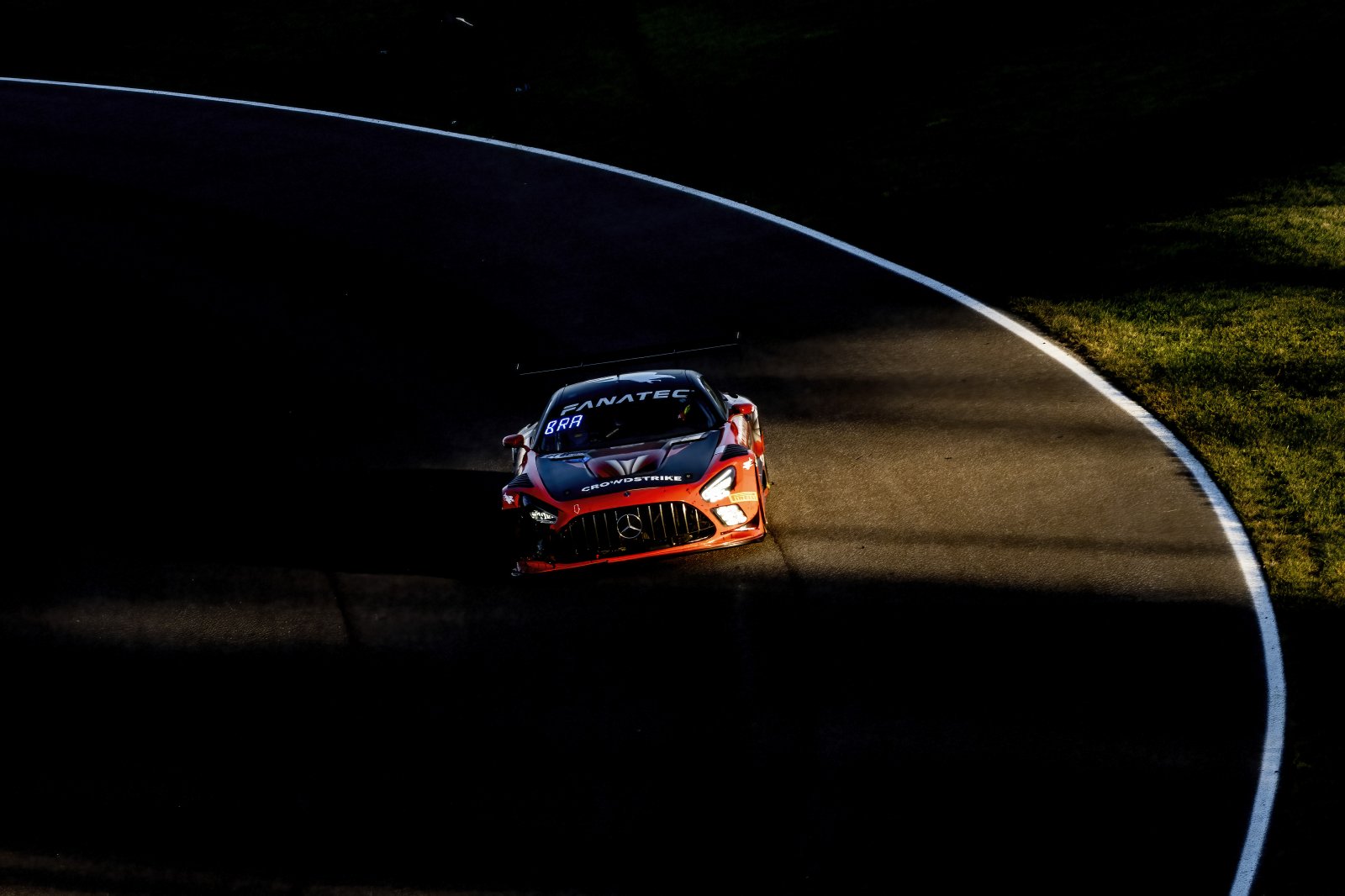 #04 Mercedes-AMG GT3 of George Kurtz, Ben Keating and Colin Braun, Crowdstrike Racing with Riley Motorsports, Pro-Am, Indy 8 Hours, Intercontinental GT Challenge, Indianapolis Motor Speedway, Indianapolis, Indiana, Oct 2022.
