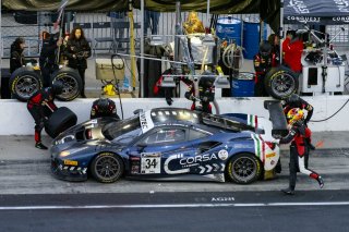 #34 Ferrari 488 GT3 of Cedric Sbirrazzuoli, Daniel Mancinelli and Alessandro Balzan, Conquest Racing, Pro, Indy 8 Hours, Intercontinental GT Challenge, Indianapolis Motor Speedway, Indianapolis, Indiana, Oct 2022.
 | Brian Cleary/SRO  