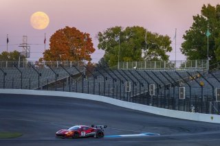#13 Ferrari 488 GT3 of Justin Wetherill, Conrad Grunewald and Ryan Dalziel, Triarsi Competizione, Pro-Am, full, moon, SRO America, Indianapolis Motor Speedway, Indianapolis, Indiana, Oct 2022.
 | Brian Cleary/SRO  