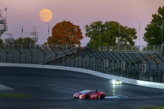 #91 Lamborghini Huracan GT3 of Jeff Burton, Jon Branam and Corey Lewis, TR3 Racing, Pro-Am, full, moon, SRO America, Indianapolis Motor Speedway, Indianapolis, Indiana, Oct 2022.
 | Brian Cleary/SRO  