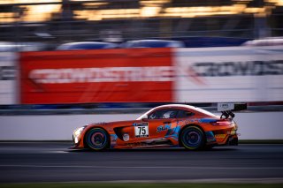 #75 Mercedes-AMG GT3 of Kenny Habul, Martin Konrad and Dominik Baumann, Sun Energy 1 Racing by AKKODIS ASP, Pro-Am, Indy 8 Hours, Intercontinental GT Challenge, Indianapolis Motor Speedway, Indianapolis, Indiana, Oct 2022.
 | Regis Lefebure/SRO