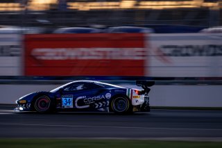 #34 Ferrari 488 GT3 of Cedric Sbirrazzuoli, Daniel Mancinelli and Alessandro Balzan, Conquest Racing, Pro, Indy 8 Hours, Intercontinental GT Challenge, Indianapolis Motor Speedway, Indianapolis, Indiana, Oct 2022.
 | Regis Lefebure/SRO