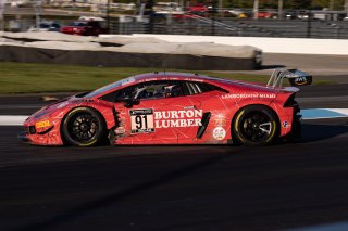 #91 Lamborghini Huracan GT3 of Jeff Burton, Jon Branam and Corey Lewis, TR3 Racing, Pro-Am, Indy 8 Hours, Intercontinental GT Challenge, Indianapolis Motor Speedway, Indianapolis, Indiana, Oct 2022.
 | Regis Lefebure/SRO