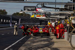 #51 Ferrari 488 GT3 of Pierre Ragues, Davide Rigon and Miguel Molina, AF CORSE - FRANCORCHAMPS, Pro, Indy 8 Hours, Intercontinental GT Challenge, Indianapolis Motor Speedway, Indianapolis, Indiana, Oct 2022.
 | Brian Cleary/SRO  