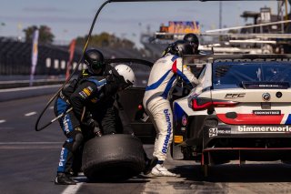 #94 BMW M4 GT3 of Chandler Hull, Richard Heistand and Bill Auberlen, BimmerWorld, Pro-Am, Indy 8 Hours, Intercontinental GT Challenge, Indianapolis Motor Speedway, Indianapolis, Indiana, Oct 2022.
 | Brian Cleary/SRO  