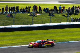 #71 Ferrari 488 GT3 of Ulysse De Pauw, Antonio Fuoco and Daniel Serra, AF CORSE - FRANCORCHAMPS, Pro, Indy 8 Hours, Intercontinental GT Challenge, Indianapolis Motor Speedway, Indianapolis, Indiana, Oct 2022.
 | SRO Motorsports Group