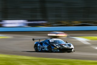 #34 Ferrari 488 GT3 of Cedric Sbirrazzuoli, Daniel Mancinelli and Alessandro Balzan, Conquest Racing, Pro, Indy 8 Hours, Intercontinental GT Challenge, Indianapolis Motor Speedway, Indianapolis, Indiana, Oct 2022.
 | Fabian Lagunas/SRO        