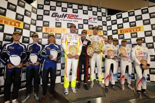 Pro-Am Podium (l-r) Marvin Kirchhoefer / Roald Goethe / Alexander West - Garage 59,  McLaren 720S GT3,  Philip Ellis / Kenny Habul / Martin Konrad - SunEnergy1 by SPS,  Mercedes-AMG GT3,  Edward M. T. Cheever / Chris Froggatt / Jonathan Hui / Kevin Tse -  | SRO Motorsports Group