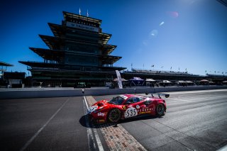 #535 Ferrari 488 GT3 Evo of Jonathan Hui, 2023 Fanatec GT World Challenge America SRO, Christopher Froggatt, GT World Challenge America, INDIANAPOLIS 8 HOUR presented by AWS, October 5-7, Pro-Am, Sky Tempesta Racing, and Edward Cheever III
 | www.lagunasphotography.com
