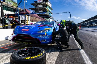 #007 Aston Martin Vantage AMR GT3 of Derek DeBoer, 2023 Fanatec GT World Challenge America SRO, Aston Martin Racing-TRG, GT World Challenge America, INDIANAPOLIS 8 HOUR presented by AWS, October 5-7, Pro-Am, Valentin Hasse-Clot, and Ben Tuck
 | www.lagunasphotography.com