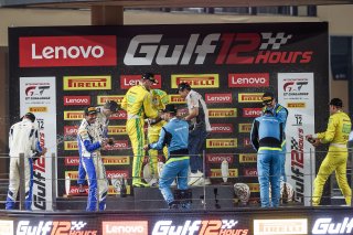 Overall Podium (l-r) #46 Team WRT BMW M4 GT3 of Valentino Rossi / Dries Vanthoor / Nick Yelloly - #99 Mercedes-AMG Team GruppeM Racing Mercedes-AMG GT3 of Maro Engel / Luca Stolz / Mikael Grenier - #14 Mercedes-AMG Team 2 Seas Mercedes-AMG GT3 of Jules Go | SRO / JEP