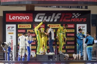 Overall Podium (l-r) #46 Team WRT BMW M4 GT3 of Valentino Rossi / Dries Vanthoor / Nick Yelloly - #99 Mercedes-AMG Team GruppeM Racing Mercedes-AMG GT3 of Maro Engel / Luca Stolz / Mikael Grenier - #14 Mercedes-AMG Team 2 Seas Mercedes-AMG GT3 of Jules Go | SRO / JEP