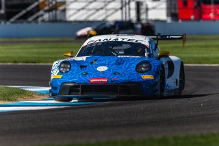 #61 Porsche 992 GT3 R of Adrian D'Silva, Brendon Leitch, and Bastian Buus, EBM, IGTC, Pro-Am, FANATEC GT World Challenge America Powered by AWS, INDY, Indianapolis, October 3 - 6 2024.
 | Fabian Lagunas/SRO